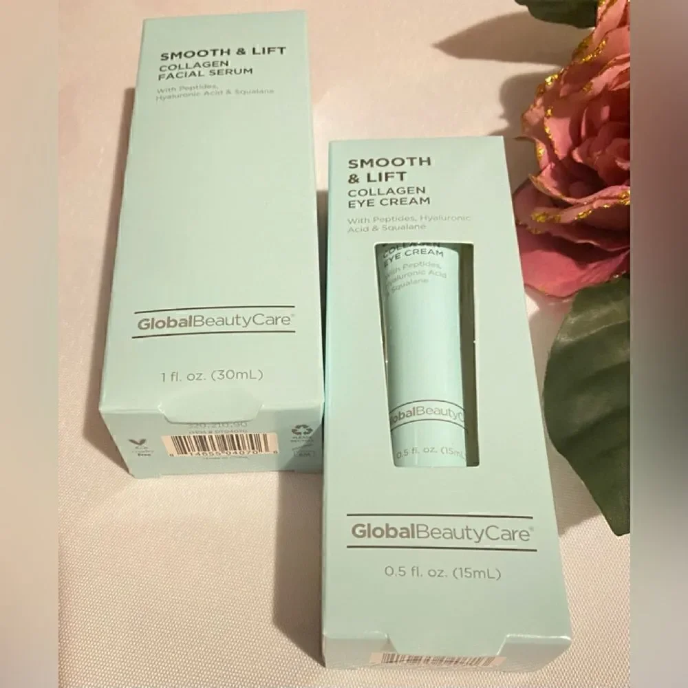 🛍️Global Beauty care Smooth & lift Collagen facial Serum & Eye Cream set of 2💥